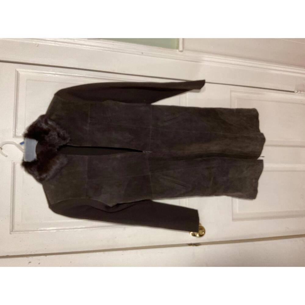Escapade suede Medium Brown knee length jacket - Picture 1 of 10